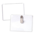 Vinyl Name Tag Holder w/ Clip Attachment (4"x3")